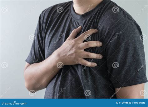 Man Disease Chest Pain Suffering Heart Attack Stock Photo Image Of