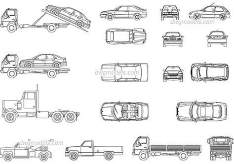Blocks Of Car And Loading Truck Design Dwg File Cadbu