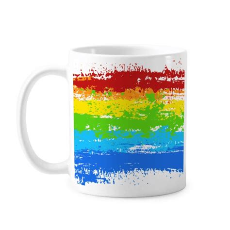 Stippling Rainbow Lgbt Mug Pottery Cerac Coffee Porcelain Cup Tableware
