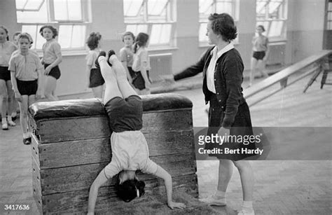 pupils having a lesson in the gymnasium at nechells senior modern news photo getty images