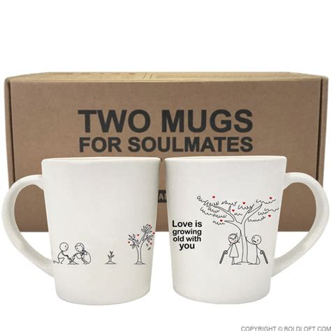 Unique His And Her Coffee Mugs For Anniversary Grow Old With You
