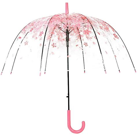 Aetomce Cute Clear Bubble Umbrella Cherry Blossoms Umbrella Romantic