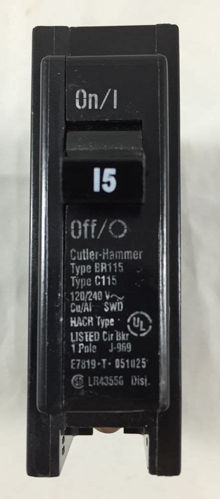 Cutler Hammer Circuit Breaker 15 Amp Br115 Single Pole Untested J 969