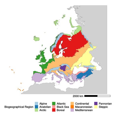 A Grid Based Map For The Biogeographical Regions Of Europe
