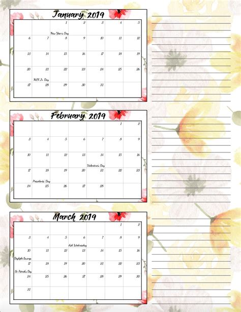 Free Printable Calendars 2019 Qualads