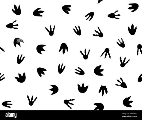 Dinosaur Footprint Pattern Seamless Print Paw Vector Jurassic Animal