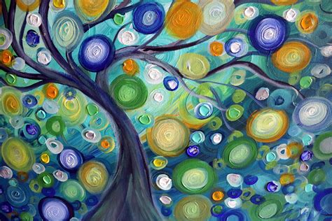 Rain Tree Of Life Painting Inspired By The Summer Rains Abstract