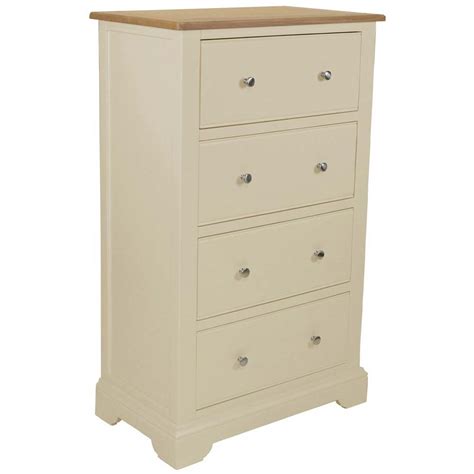 Harrogate 4 Drawer Tall Chest Of Drawers Wood Furniture Store Grimsby