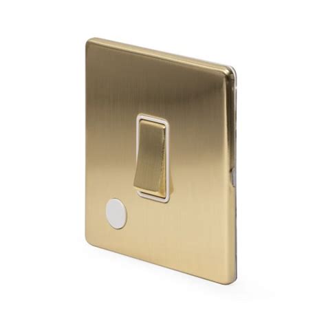 Soho Lighting Brushed Brass 20a 1 Gang Double Pole Switch Flex Outlet
