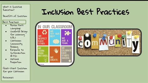 There are variables in inclusive education programs, which make a standard definition of inclusion misleading. Inclusive Practices in Your Classroom - YouTube