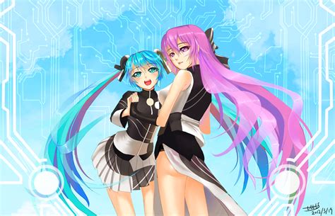 Hatsune Miku And Megurine Luka Vocaloid And 3 More Drawn By Tianlluo