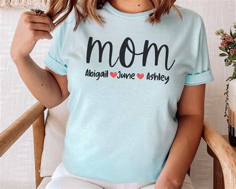 Mom Shirt With Kids Names Mothers Day T Mom Shirt Custom Etsy Uk