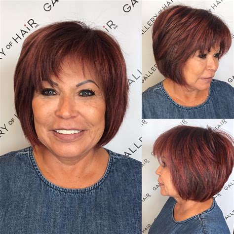 Shaggy Burgundy Bob With Feathered Bangs The Latest