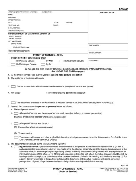 Proof Of Service Alameda County 2016 2024 Form Fill Out And Sign