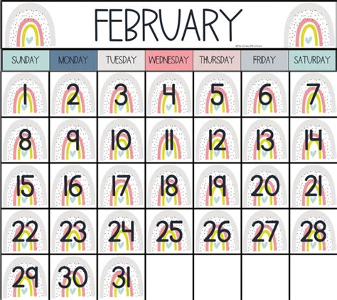 Modern Rainbow Classroom Calendar And Weather Display Etsy Uk