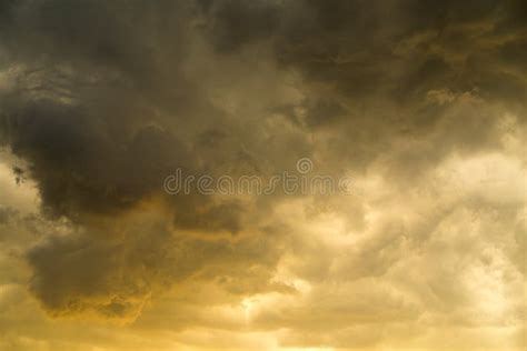 Storm Clouds In The Sky At Sunset As Background Stock Image Image Of