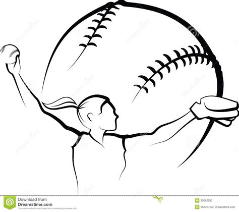 Tell your child to trace the letter and then color the page. Softball Pitcher Design stock vector. Illustration of ...