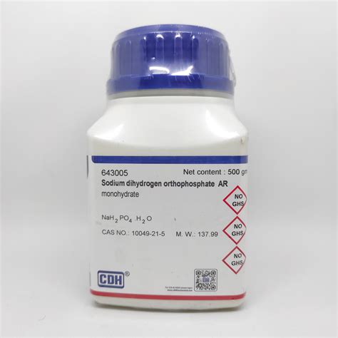 Sodium Dihydrogen Ortho Phosphate Monohydrate AR 500 Gram CDH PT