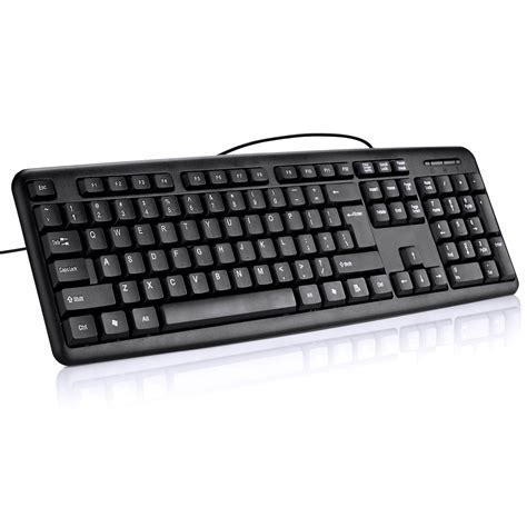 Usb Wired Computer Keyboard For Windows 10 8 7 Vista Xp Black