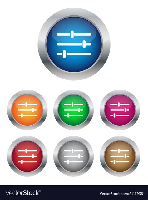 Settings Buttons Royalty Free Vector Image Vectorstock
