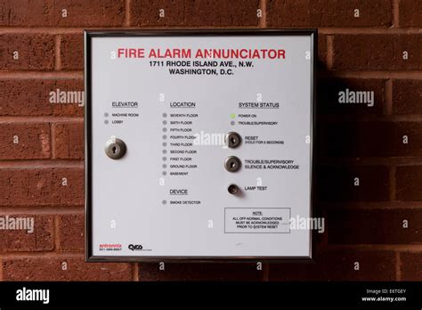 Commercial Building Fire Alarm Annunciator Usa Stock Photo Alamy