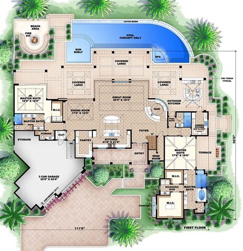 The Casa Bellisima House Plan Mansion Floor Plan Luxu