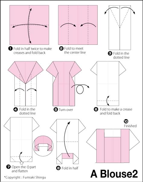 Blouse2 Medium Size Easy Origami Instructions For Kids