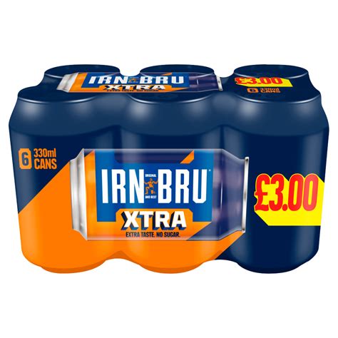 Irn Bru Xtra No Sugar 6 X 330ml Cans Pmp £3
