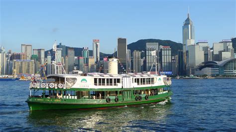 The Iconic Star Ferry Plying The Waters Of Victoria Harbour In Hong