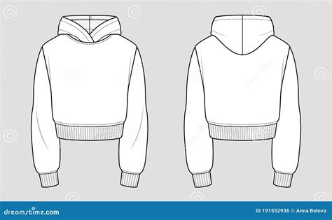 Cropped Hoodie Sketch Stock Vector Illustration Of Drooped 191552936