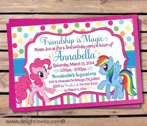 The Best Ideas For My Little Pony Birthday Party Invitations Home