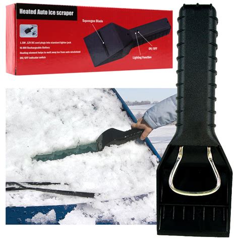 Cordless Re Chargeable Heated Ice Scraper Windshield Ebay