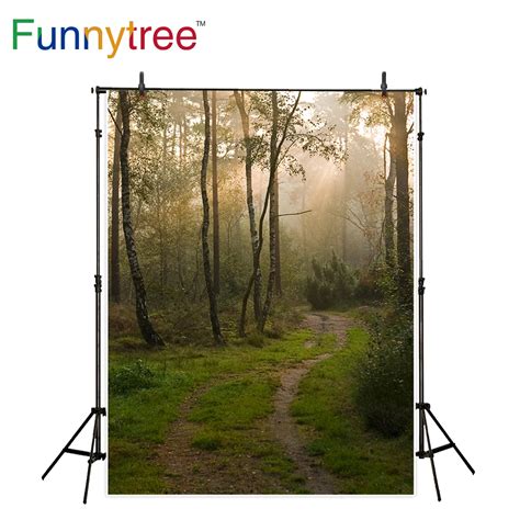 Funnytree Photography Backdrops Forest Path Tree Early Morning