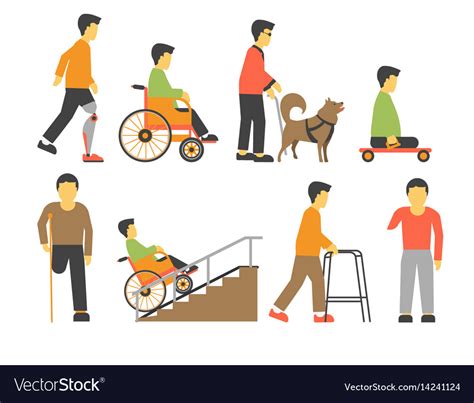 Handicapped People With Disability Limited Vector Image