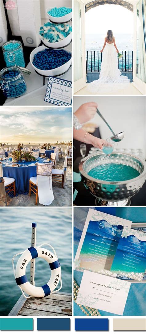 Beach Themed Wedding Ideas In Shades Of Blue And Beach Wedding