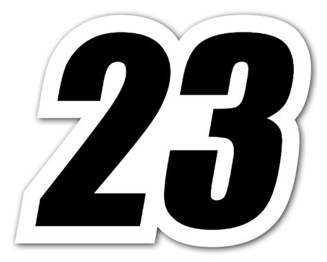 Die cut 23 Racing Number - @ StickerApp Shop