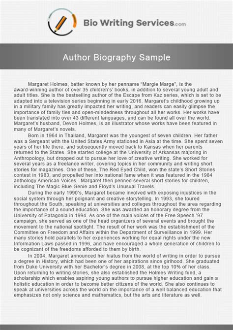 Author Biography Samples