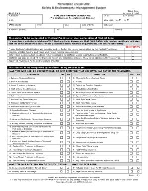 The marine medical certificate attests the seafarer meets the medical standards required to perform the duties associated with their certificate of competency and those on international voyages. Fillable Online SEAFARERS MEDICAL CERTIFICATE Fax Email ...