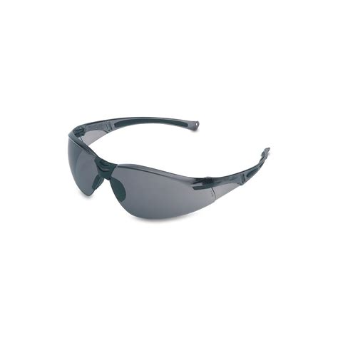 Honeywell A800 Series Wrap Around Safety Glasses With Tsr Gray Tint Hardcoat Lens And Gray Frame