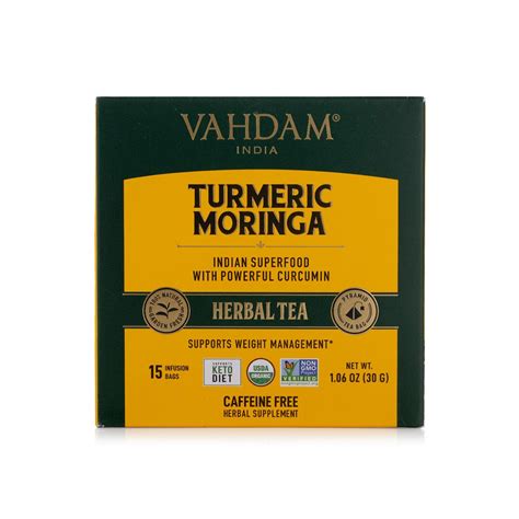 vahdam turmeric moringa herbal tea bags 30g spinneys uae