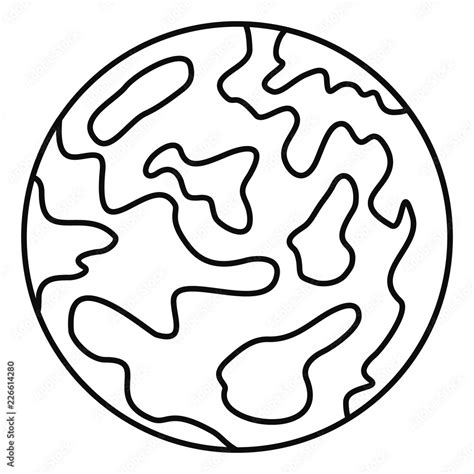 Mars Planet Icon Outline Illustration Of Mars Planet Vector Icon For