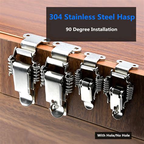 90 Degree Hasp Stainless Steel 304 Double Spring Loaded Suitcase Chest