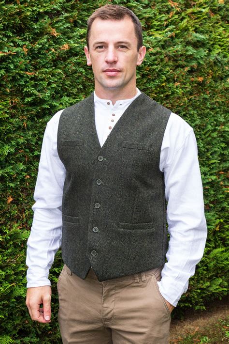 Tweed Green Irish Waistcoat Best Seller Skellig T Store
