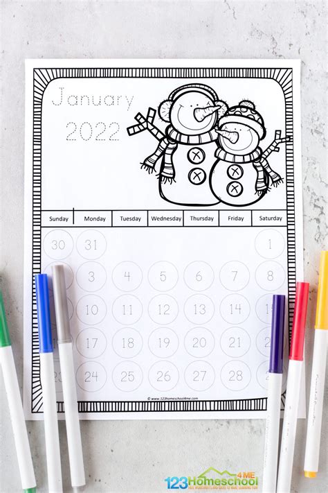 Free Printable Traceable Calendars 2023 For Kids