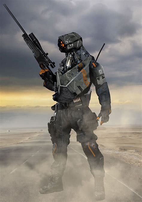 Sniper Bot Futuristic Armour Robots Concept Creature Concept Art