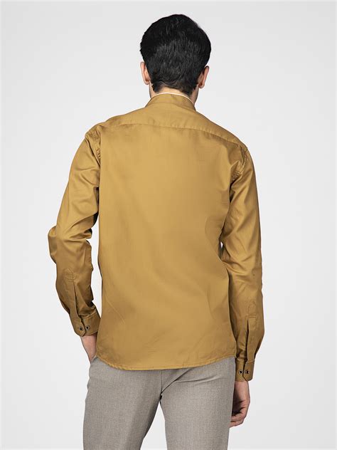 Buy Mustard Brown Cotton Slim Fit Shirt For Men Online At Best Price