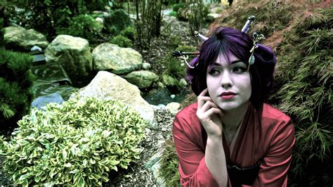 Wallpaper 1920x1080 Px Garden Geisha Plants Purple Hair Veela