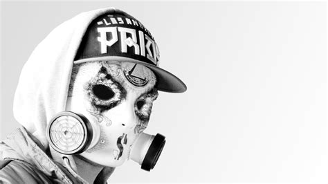 White Gas Mask Hollywood Undead Mask Monochrome Simple Background