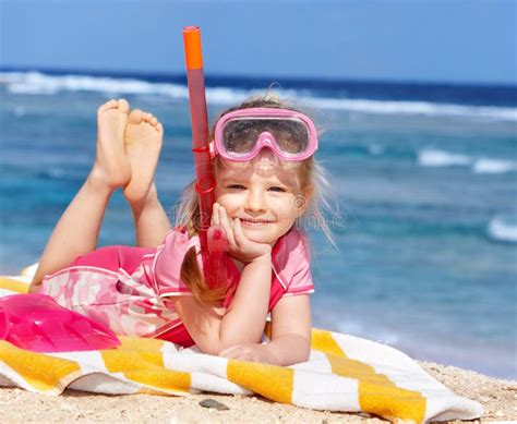 Child Playing On Beach Stock Photo Image Of Snorkeling 18216220