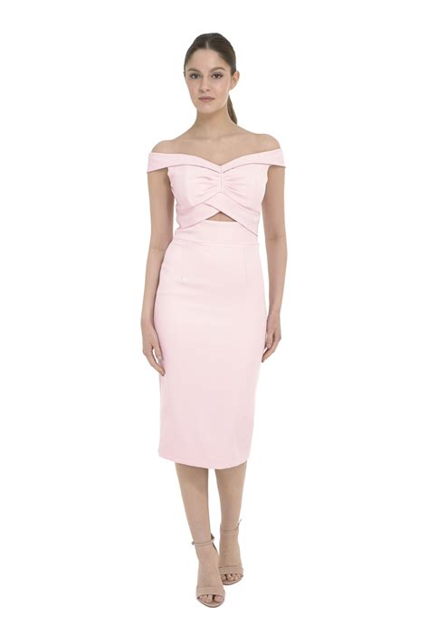 The Pretty Dress Company Kai Pale Pink Luxe Crepe Pencil Dress Sale